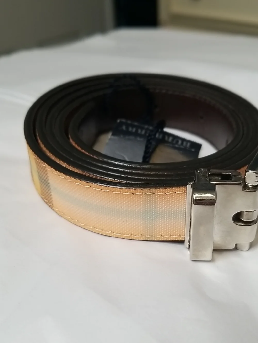 Burberry Mens Plaid Belt Large NWT